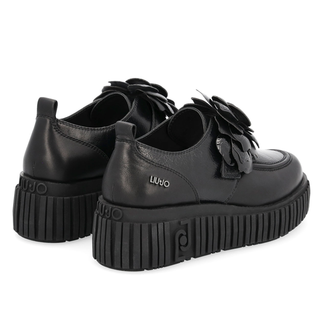 Liu-Jo Mocassins Compensés en Cuir Lara noirs