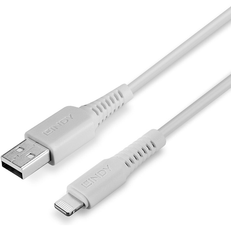Lindy Câble USB Type A vers Lightning, Blanc, 0.5m