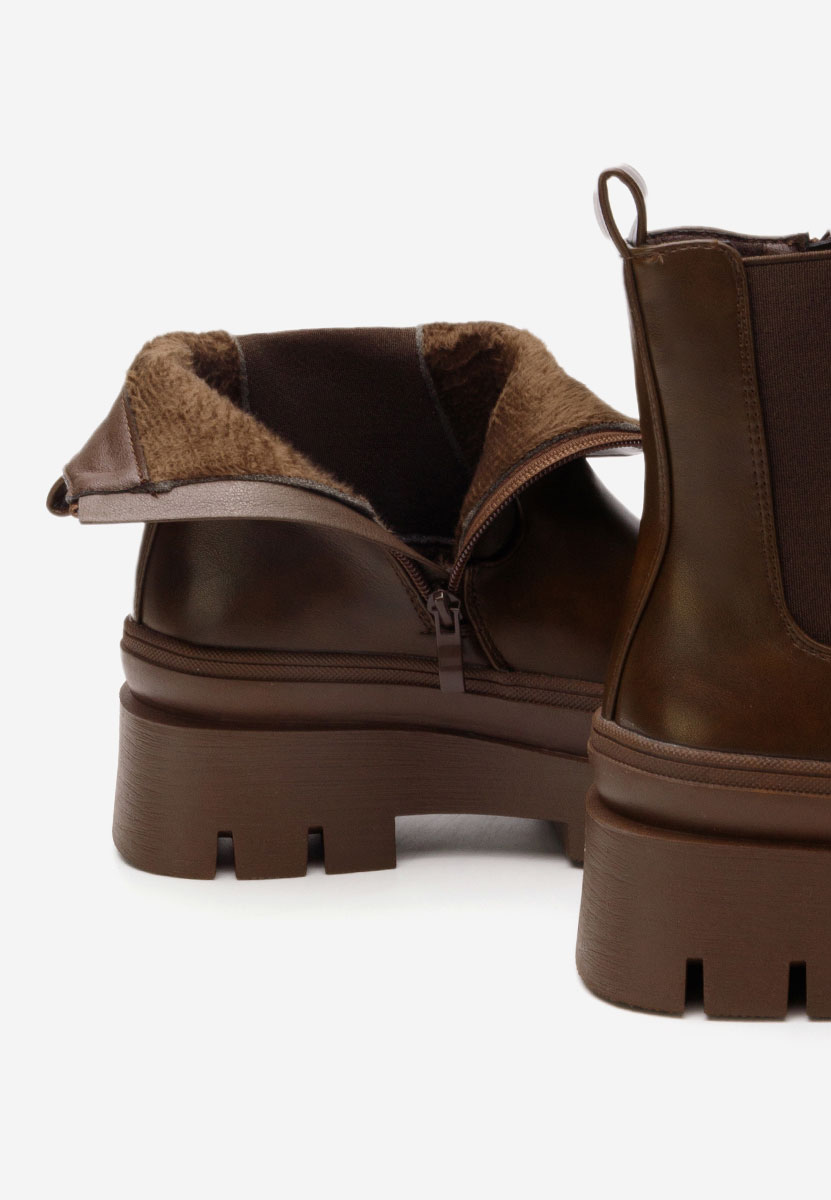 Bottines à plateforme brunes Solia