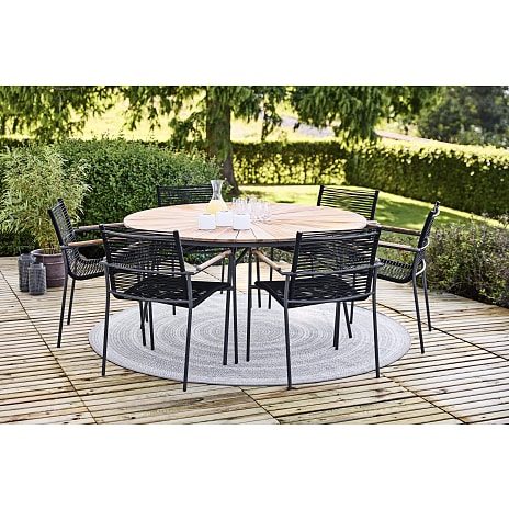 Kerteminde havebord m. Mood rope stole - sort