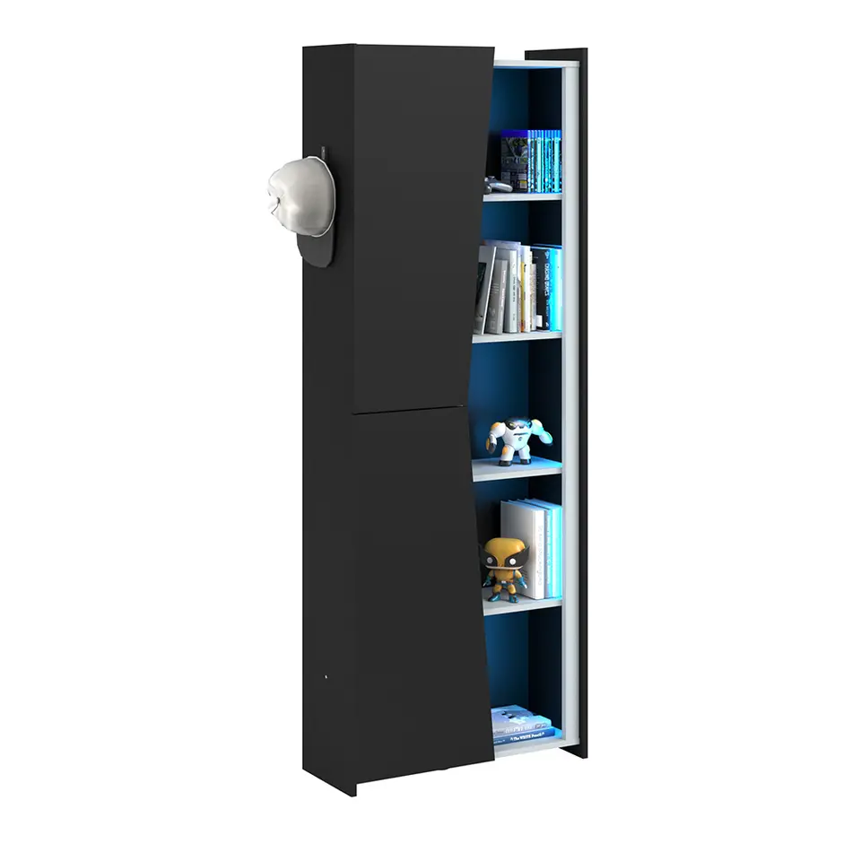 Kast Levi - zwart - 181x67x28 cm
