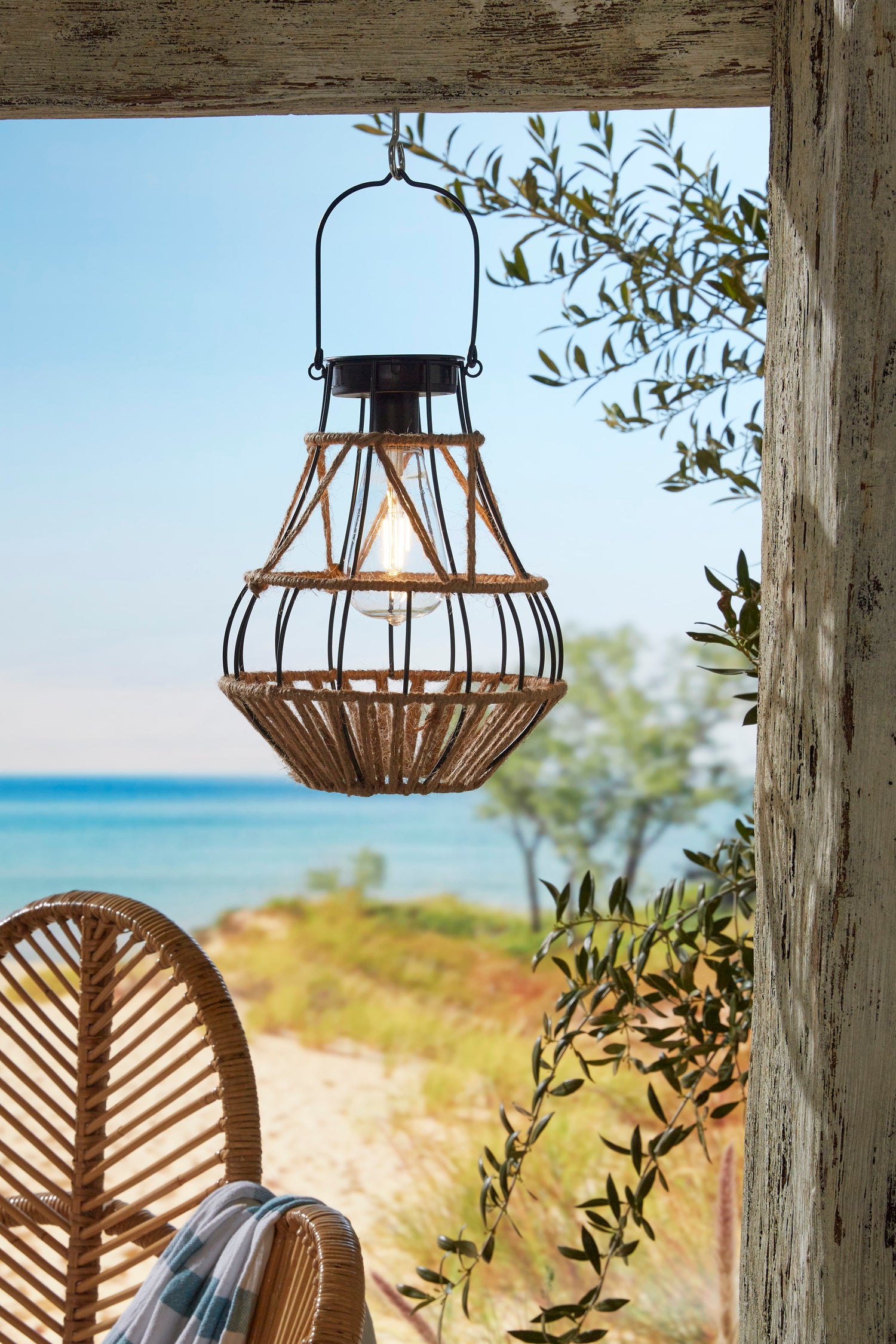 Luxform solar lantaarn Budoni bruin D 21 H 25 cm