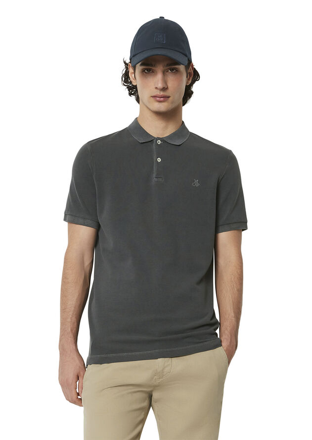 Marc O’Polo Polo, short sleeve, button placket, Pirate black