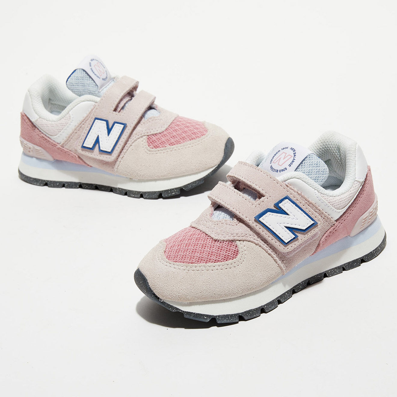 New Balance Baskets en Cuir & Textile 574 roses