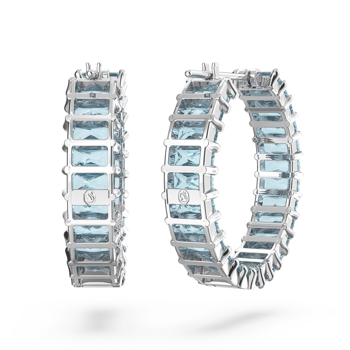 Créoles Swarovski Matrix bleues