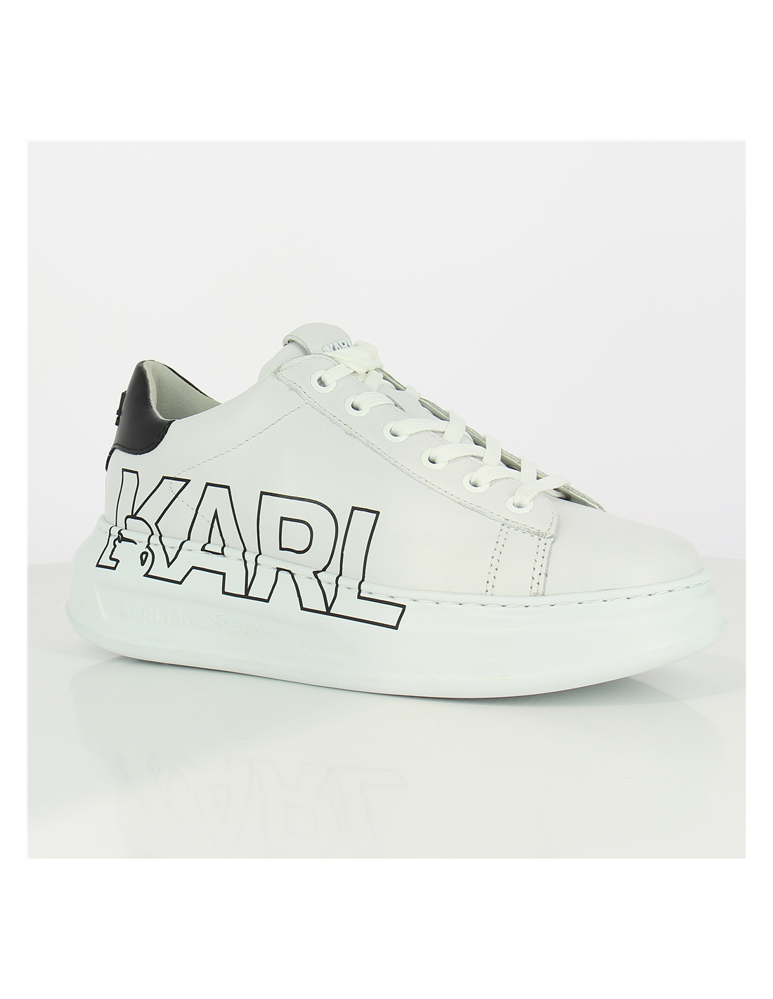 karl lagerfeld baskets de ville femme kapri karl outline logo cuir blanc