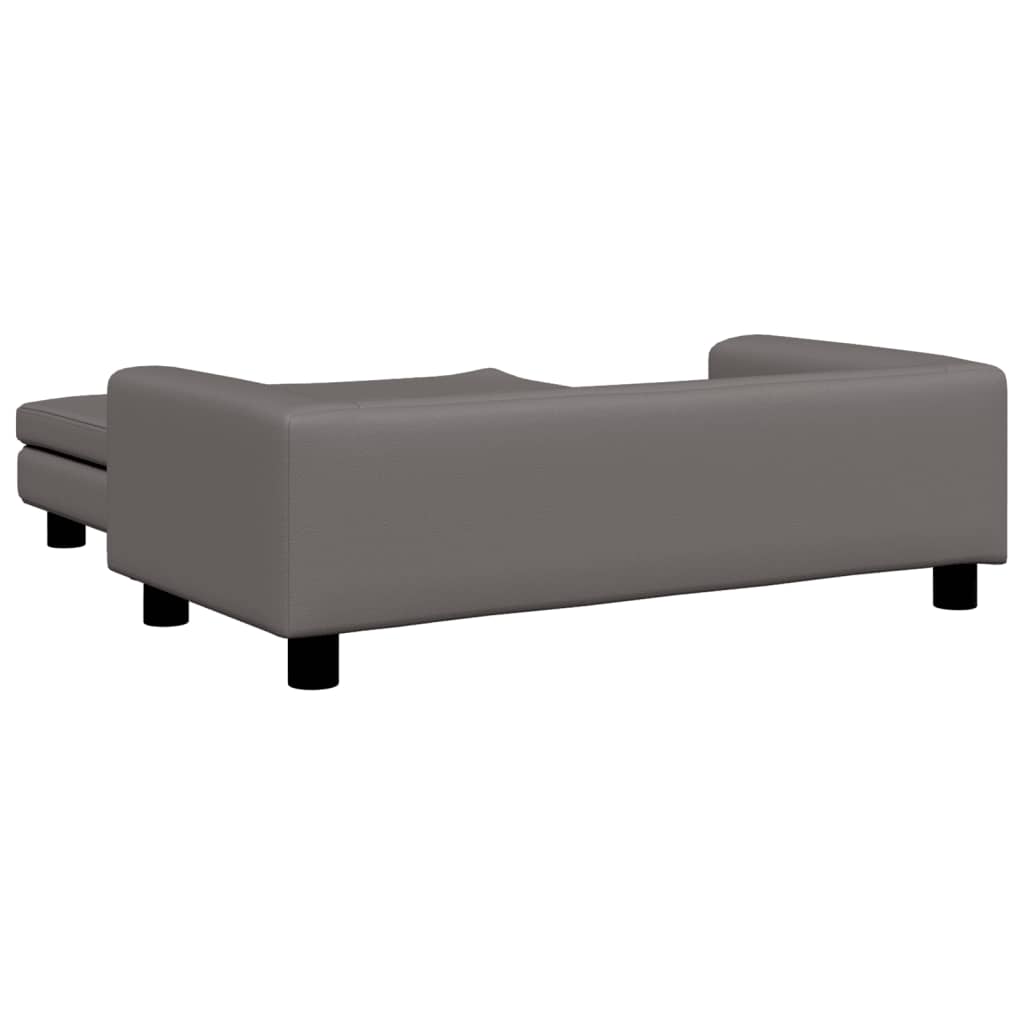 Cama para cães vidaXL com extensão, couro sintético, cinza, 100x50x30 cm