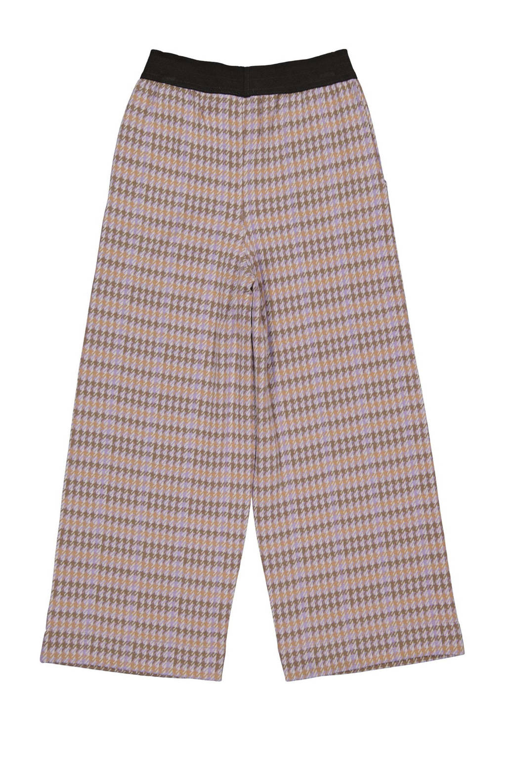 LEVV wide leg broek FONNE met all over print beige/lila/oranje
