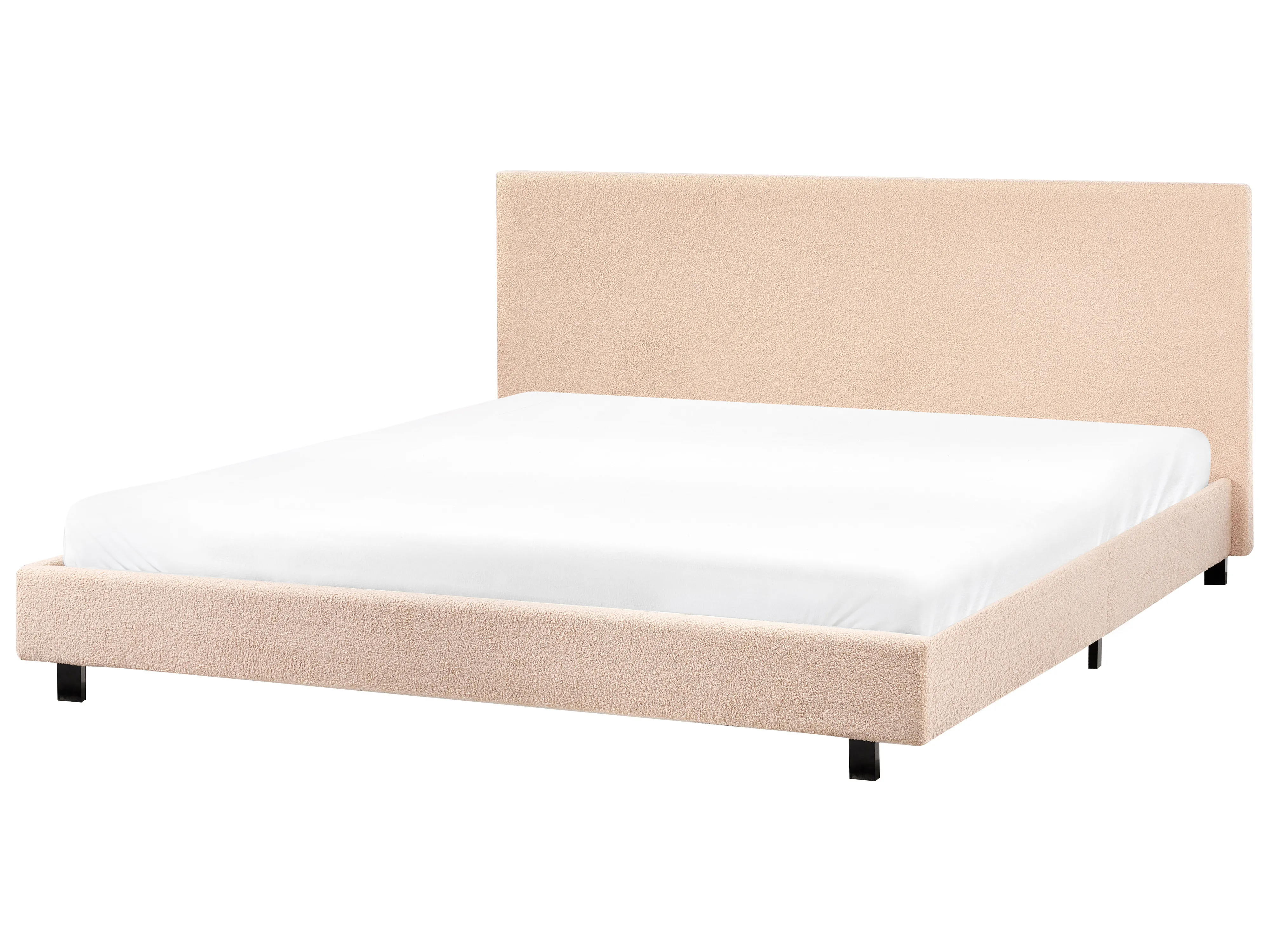 Bed Bouclé ALBI 180 x 200 cm Beige