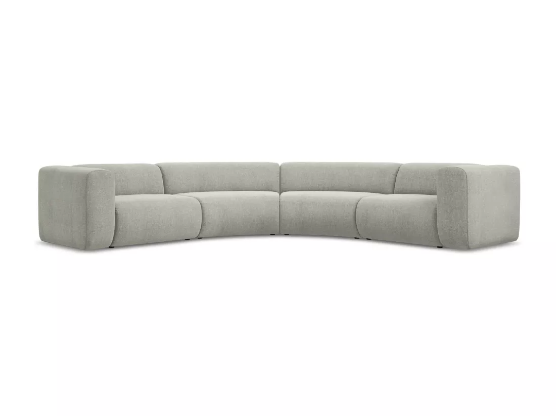 Canapé d'angle modulable en tissu chenille - beige - EKAHI