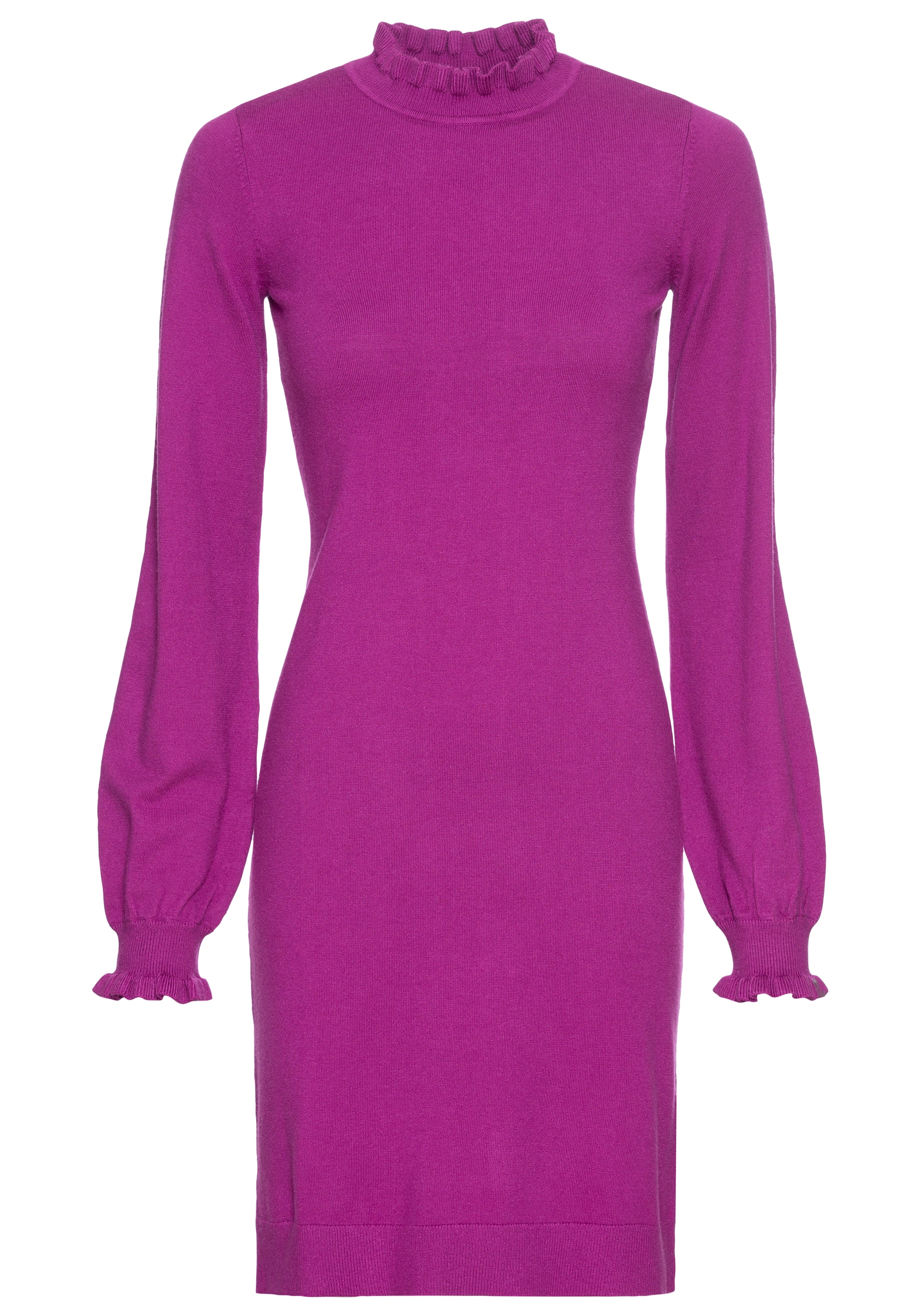Laura Scott Strickkleid Ohne Taschen aus Viskosemischung mit femininem Rüschendetail