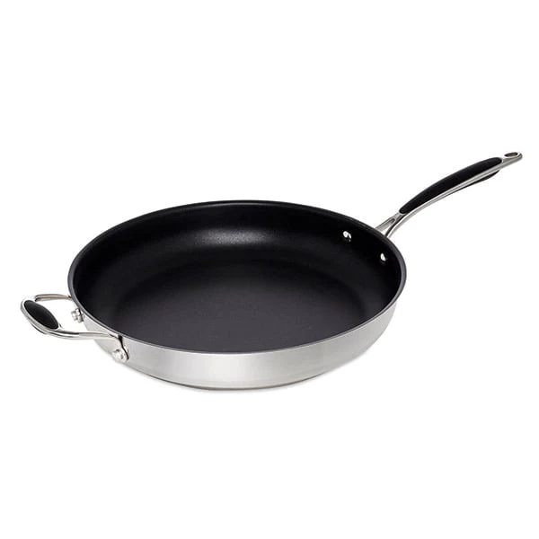 Lot de 2 poêles inox antiadhérentes Excell'Inox 28 et 32 cm Mathon