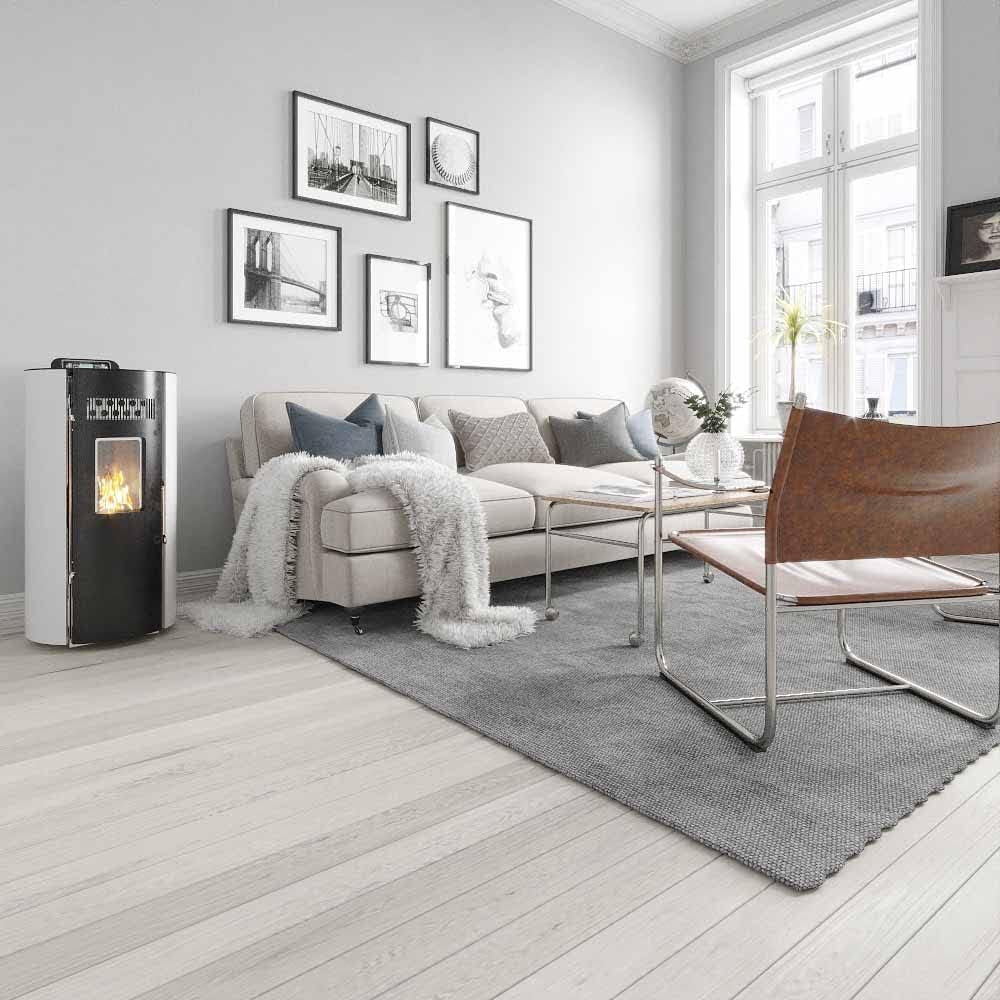 STUFE A PELLET ITALIA Boston 9 KW WiFi | Pelletöfen Effizienz 91% Heizt 80m² Autonomie 21 Std. Programmierbar WiFi-Steuerung 5 Geschwindigkeiten und Leistungsstufen 24 M Garantie Weiß