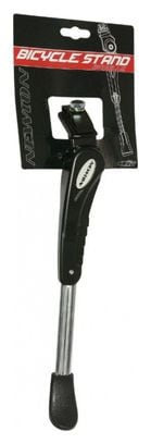 BEQUILLE VELO LATERALE AVEC PLAQUE NEWTON 26-28  RENFORCE REGLABLE ALU NOIR-ARGENT