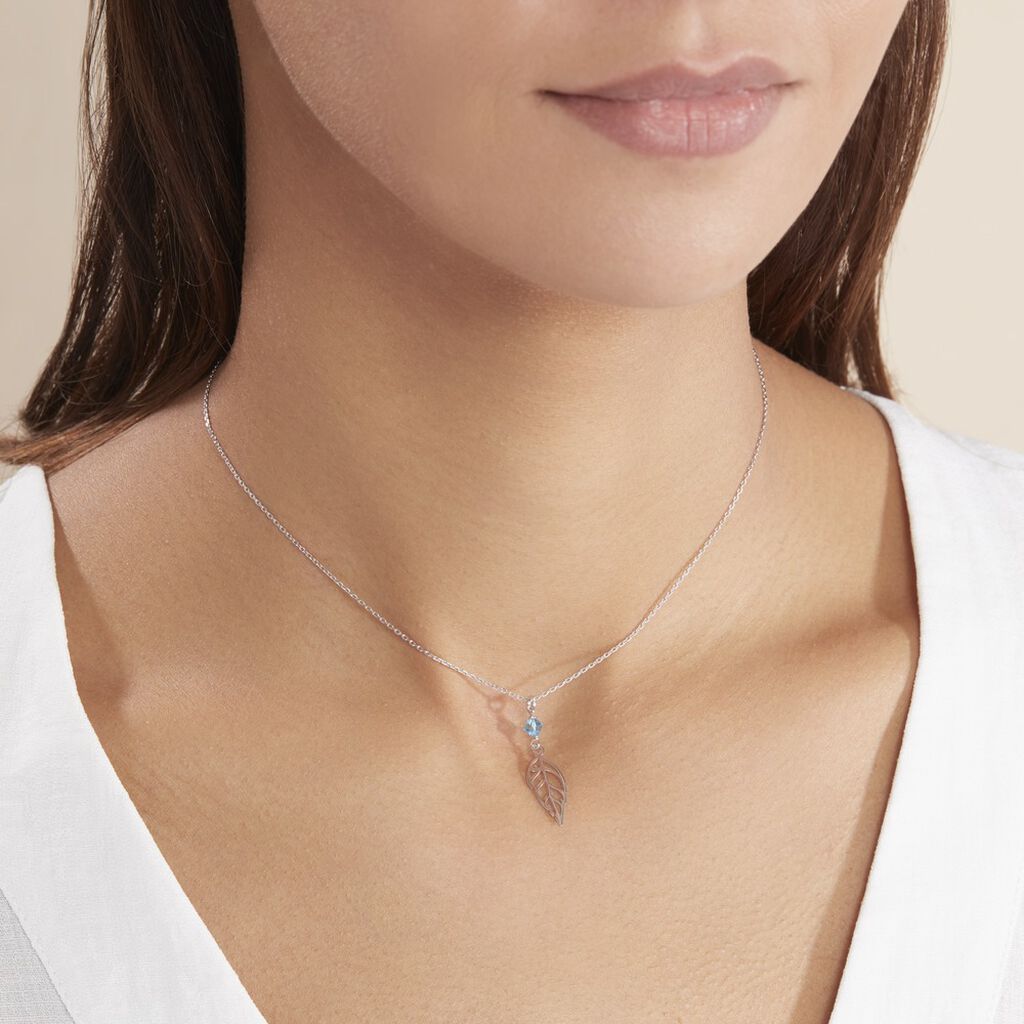 Collier Argent Blanc Angelika Pierres Synthetiques