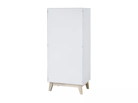 Meuble de rangement haut blanc et bois clair 3 portes L60 cm LEENA
