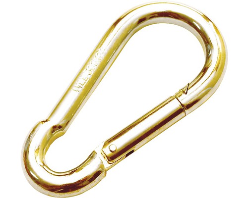 Brandweerkarabijnhaak 6x60 mm geel verzinkt, 2 stuks