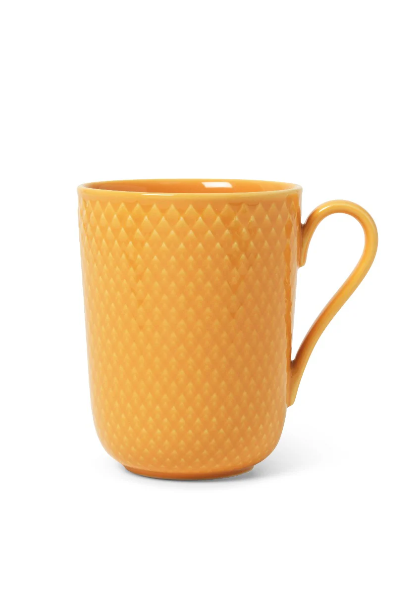 Lyngby Porcelæn  Rhombe Color kop, gul - H: 10,5cm