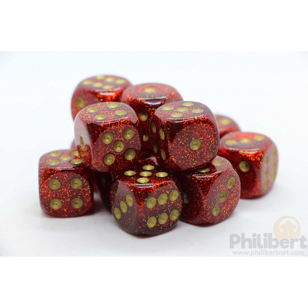 Set de 12 Dés 6 Faces Chessex : Glitter