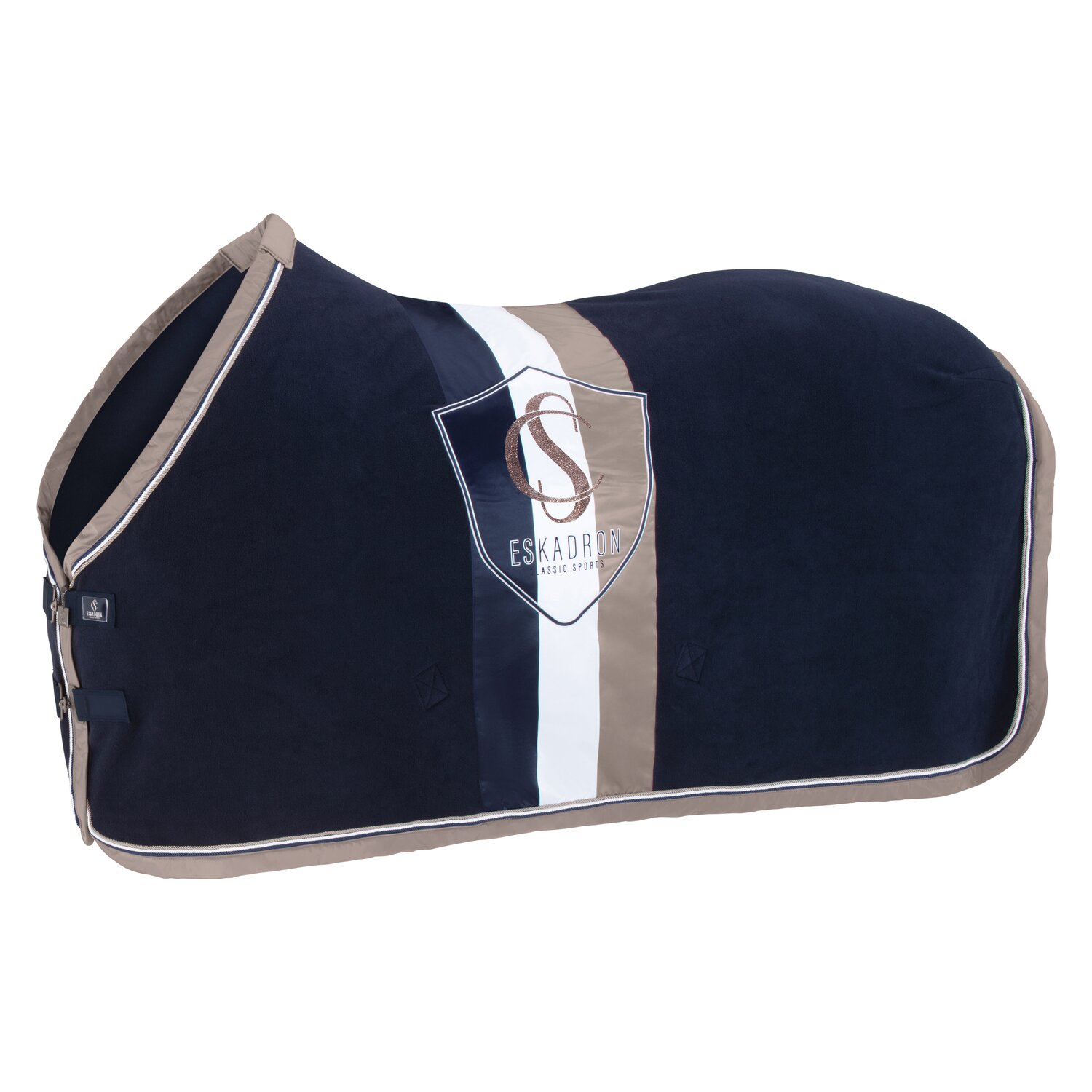 ESKADRON Classic Sports Abschwitzdecke Fleece Stripe Classic - navy