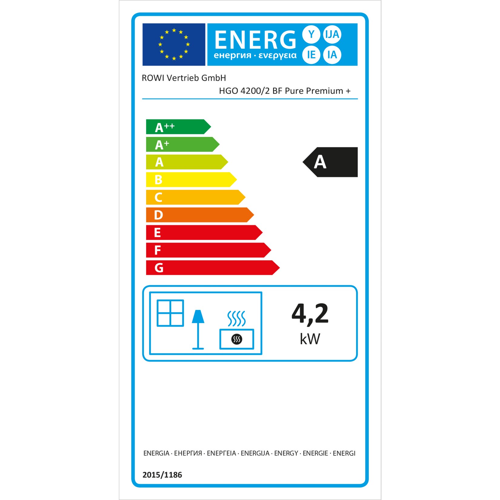Rowi HGO 4200/2 BF Pure Premium+ Blue Flame Gas-Heizofen
