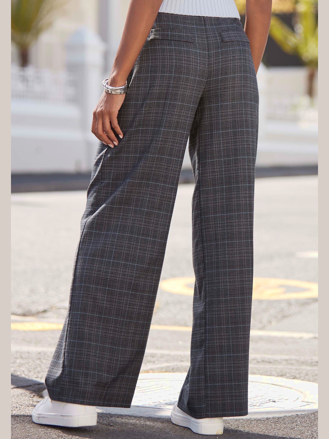 Pantalon tailleur ceinture haute