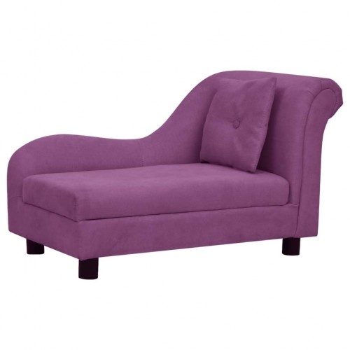 Sofá roxo para cachorro com almofada