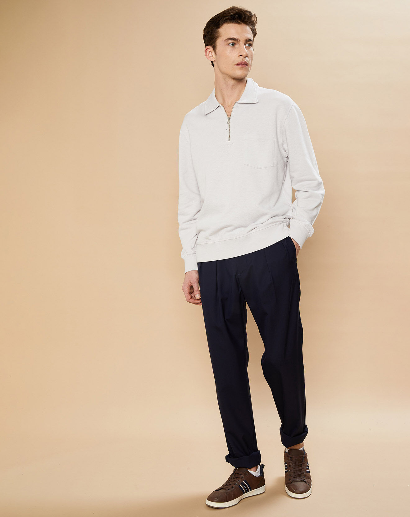 Hartford Polo Light zip craie