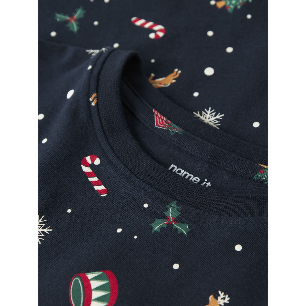 Køb Name It Jule Nattøj sæt Navy Blazer Xmas AOP
