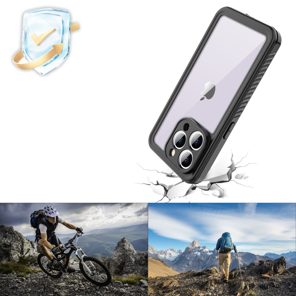 iPhone 15 Pro Max Wasserfeste Outdoor Schutz Hülle (IP68) - Schwarz