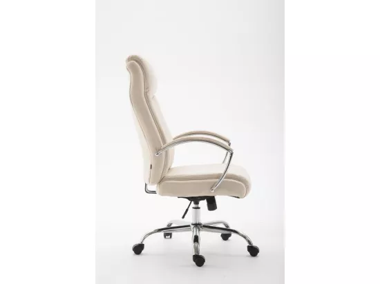 Chaise de bureau - Tissu & Noir - Crème - XL Vaud