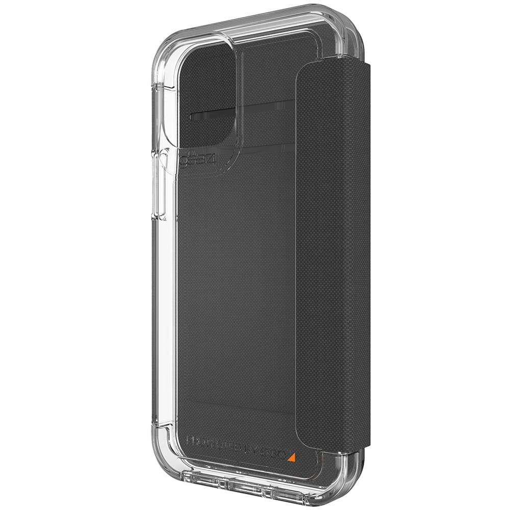 iPhone 12 / iPhone 12 Pro Antibakterielle 360° Wembley Schutzhülle Flip Cover D3O Recycled - Schwarz / Transparent