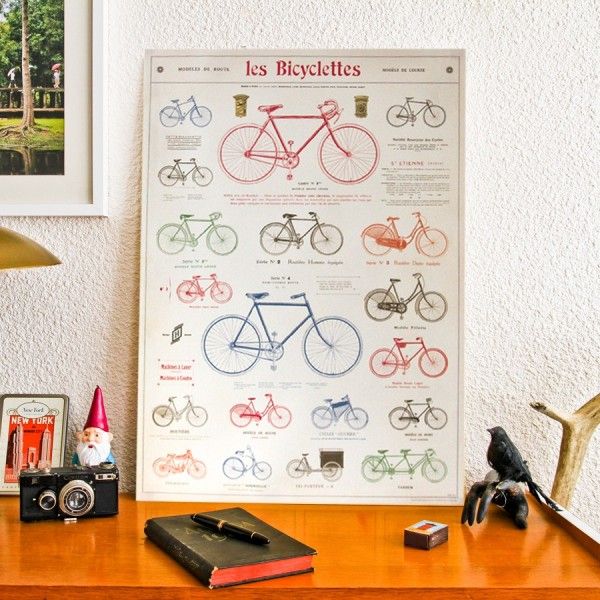 Affiche rétro Bicyclettes Letterbox