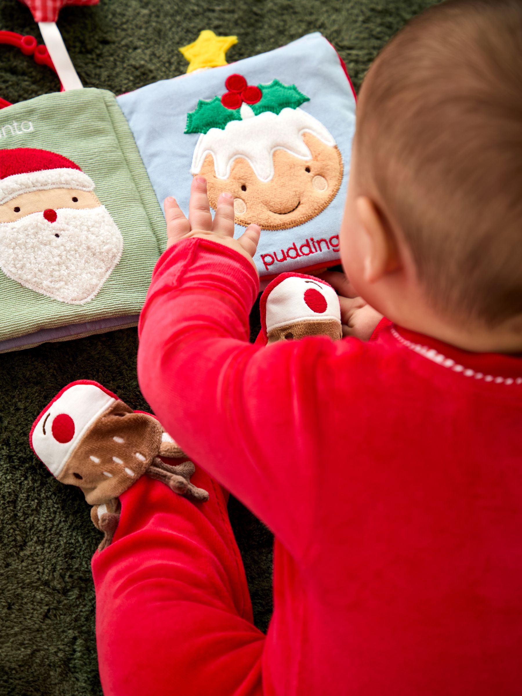 JoJo Maman Bébé - Mijn eerste velours kerst-onesie