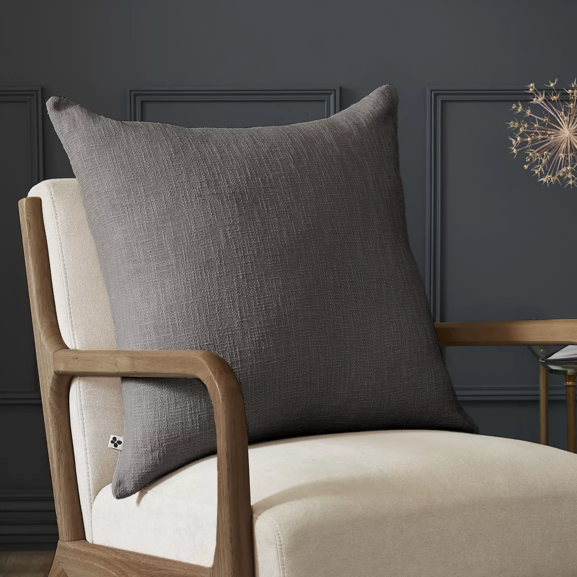 Coussin carré coton (60 x 60 cm) Sixtine Gris ardoise