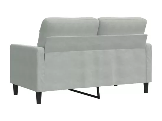 Canapé à 2 places Gris clair 120 cm Velours