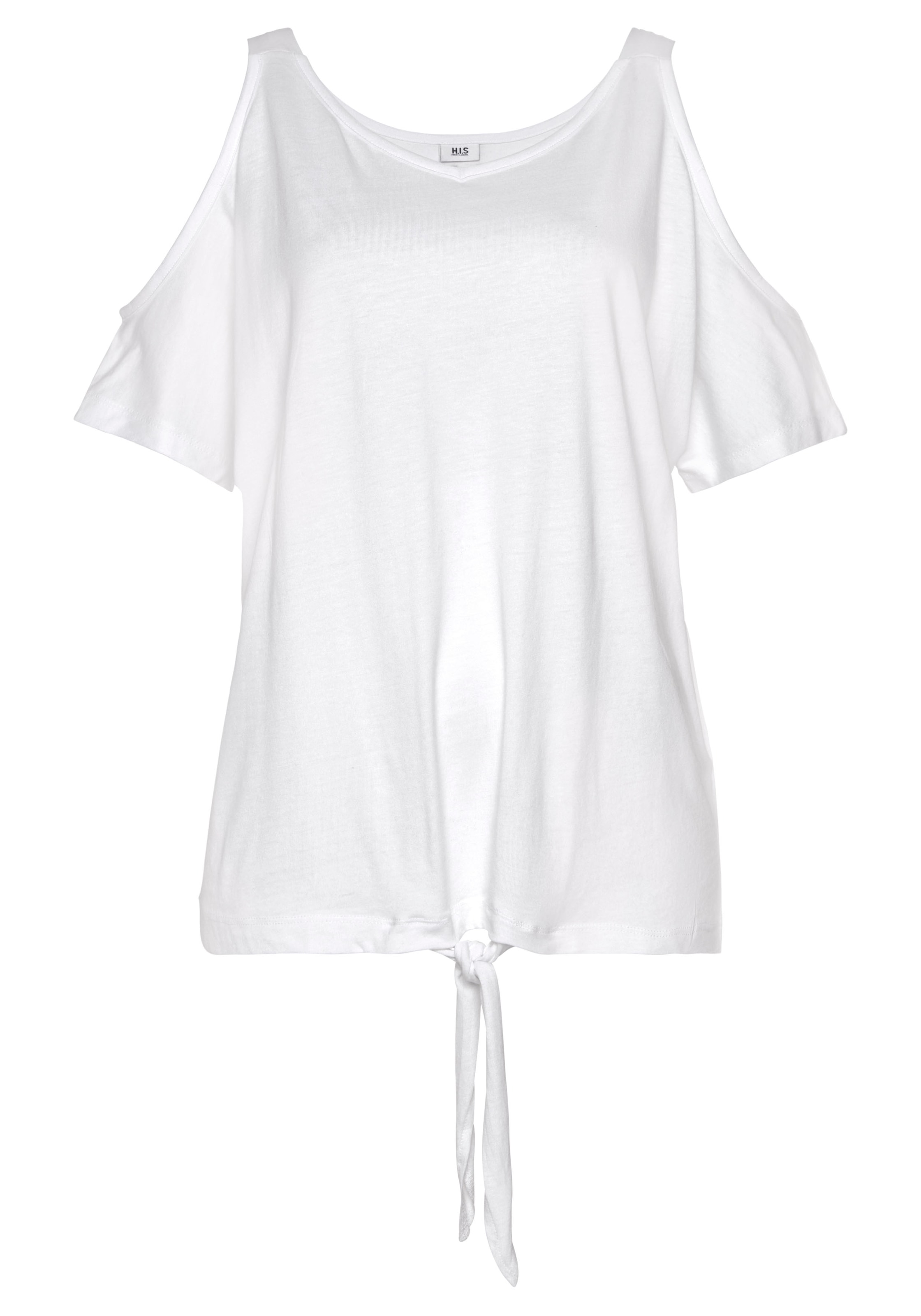 H.I.S Kurzarmshirt mit Logoprint hinten und Cut-Outs an den Schultern, Baumwoll-Mix