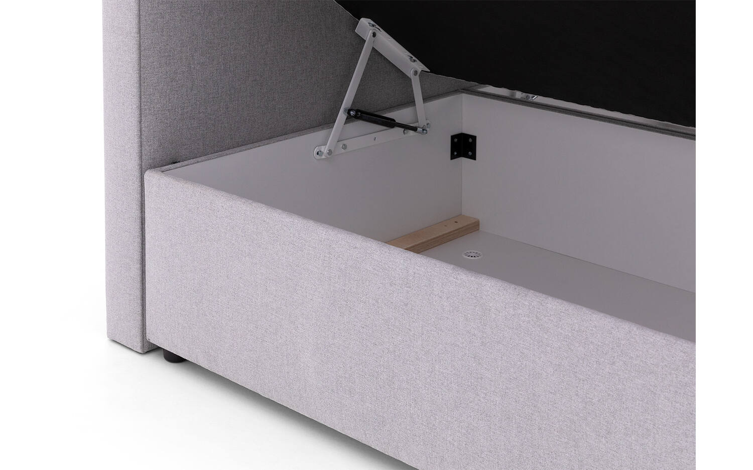 Goossens Boxspring Store met opbergruimte - grijs - 160 x 212 cm cm