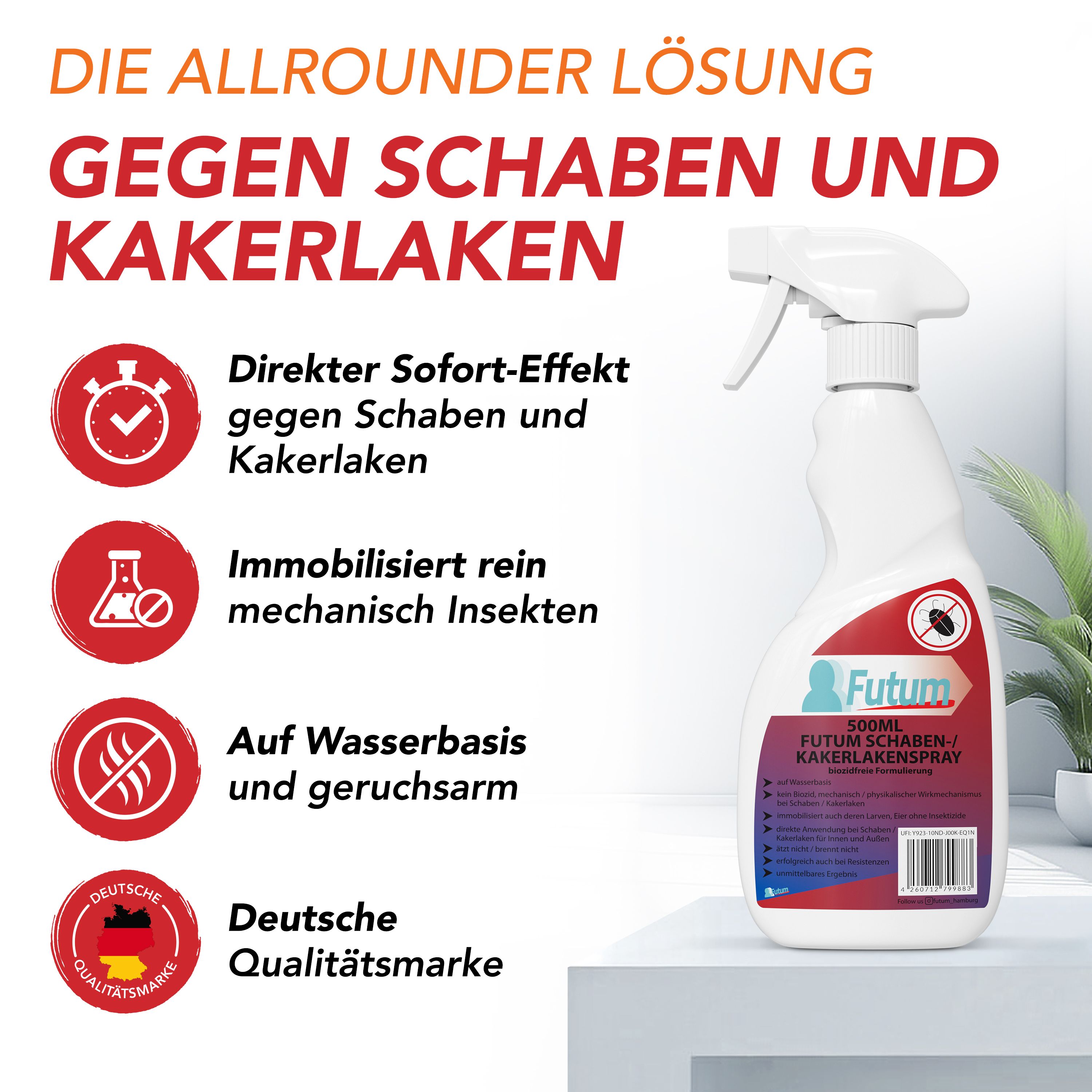 FUTUM 500ml Schaben- / Kakerlakenspray