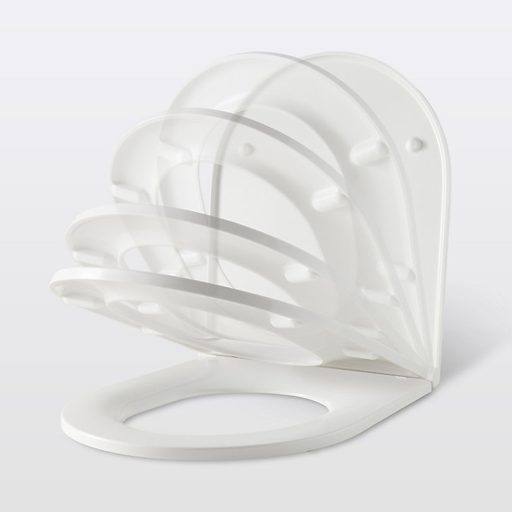 Abattant WC GoodHome Cavally en duraplast coloris blanc avec frein de chute