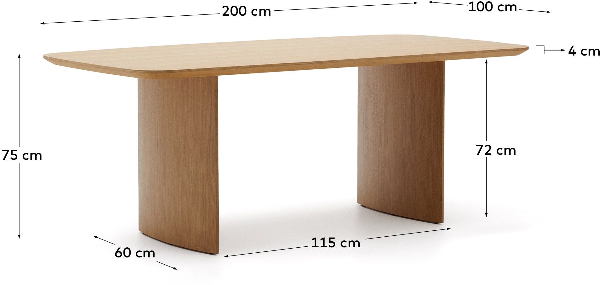 Kave Home Litto Naturel Eettafel