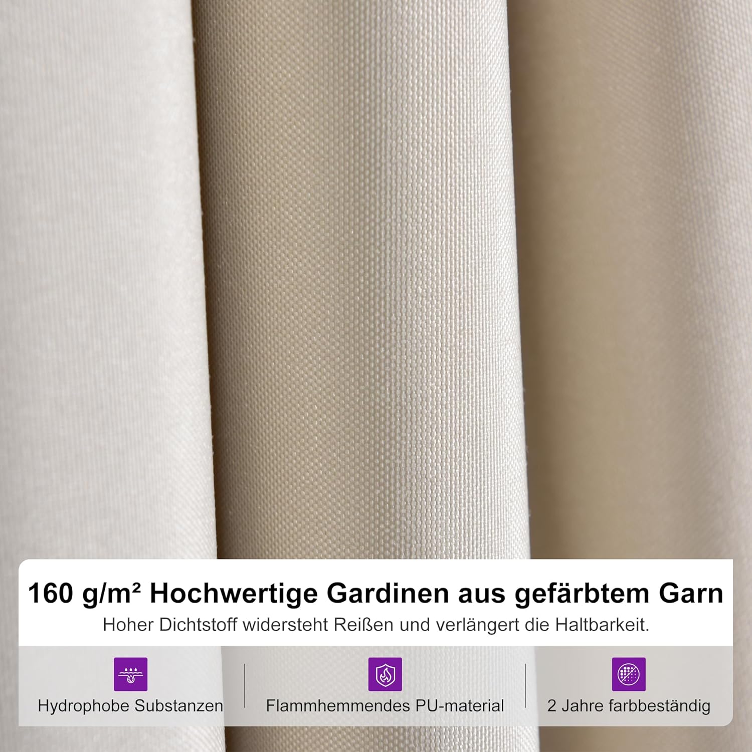 PURPLE LEAF Doppeldach Pavillon 3 x 6 m Wasserdicht Stabil Winterfest, Gartenpavillon Feststehend mit Flammhemmend Seitenteile & Moskitonetz für Carport, Champagner