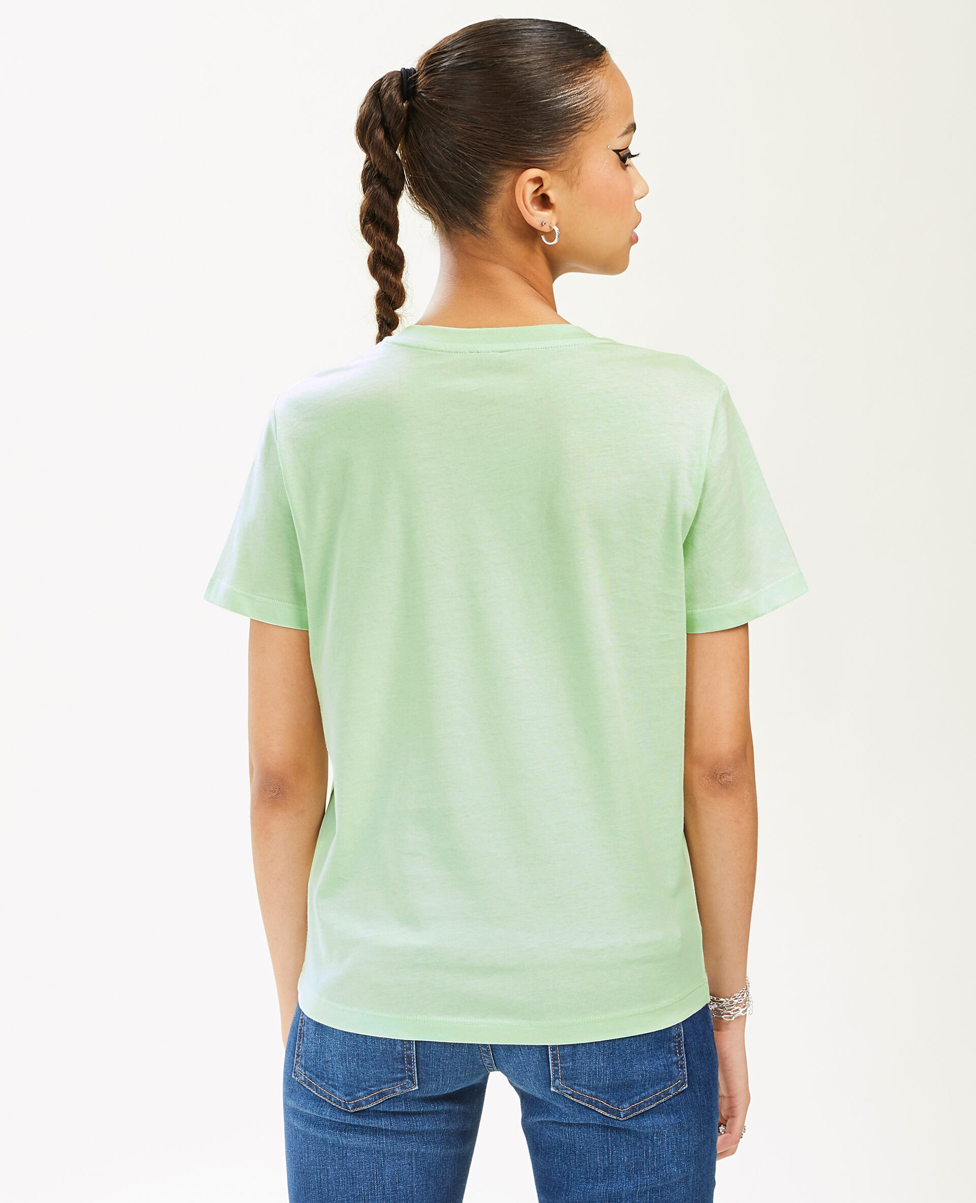 T-shirt basique col rond - Vert clair