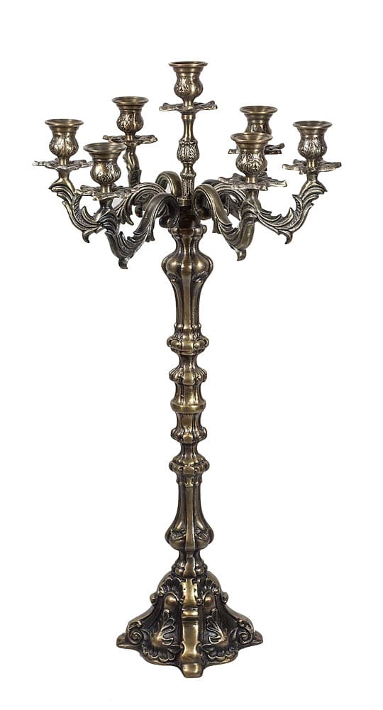 Vacker kandelaber, 7-armad, mässingsfärgat aluminium, 86 cm