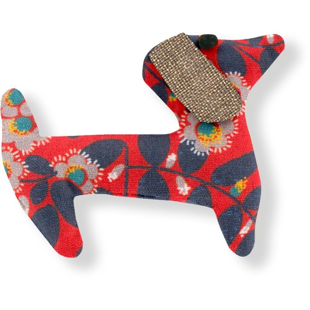 Barrette Basset Feuillage Vermillon