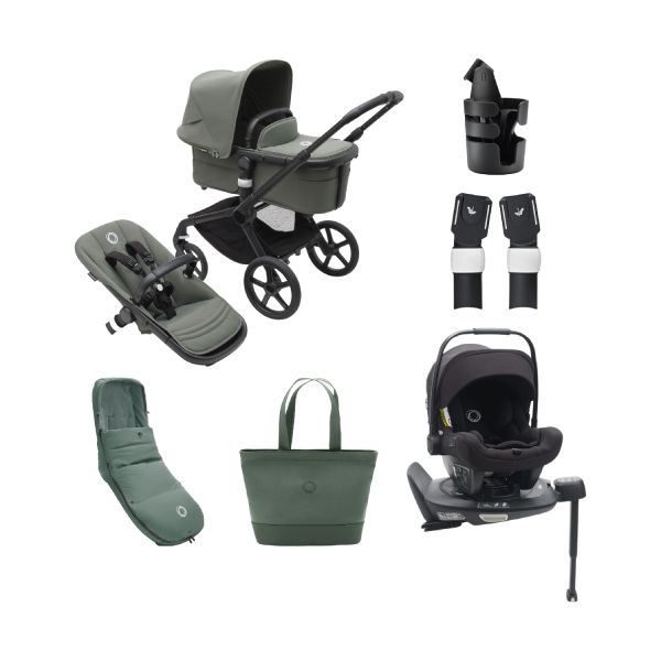 Bugaboo Fox 5 Kinderwagen 4-in-1 - Newborn Bundel - Black / Forest Green