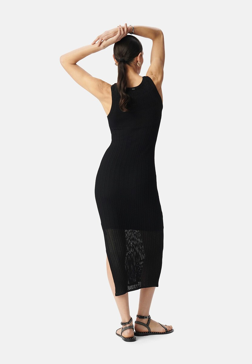 IKKS<br>Vestido longo sem mangas em malha vazada