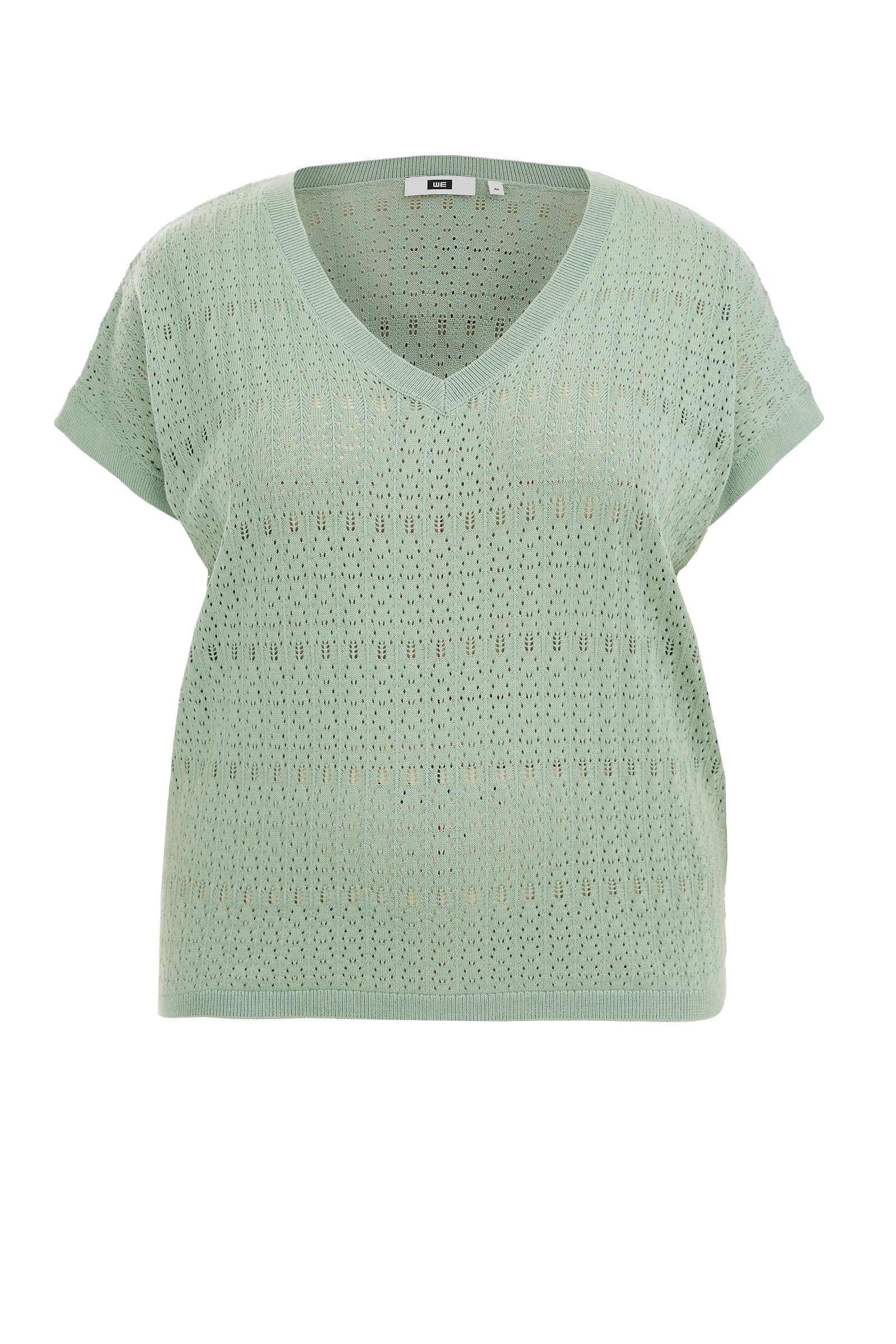 trui met opengwerkt dessin - Curve WE Fashion Mintgroen