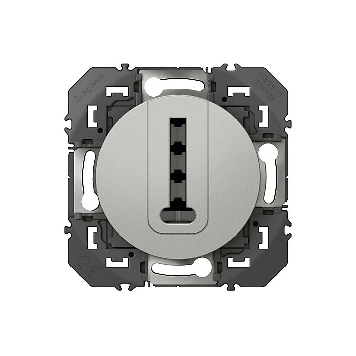 Prise téléphone Legrand Dooxie aluminium carrée