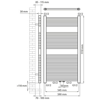 Haceka designradiator Gobi creme565 Watt 111x59 cm